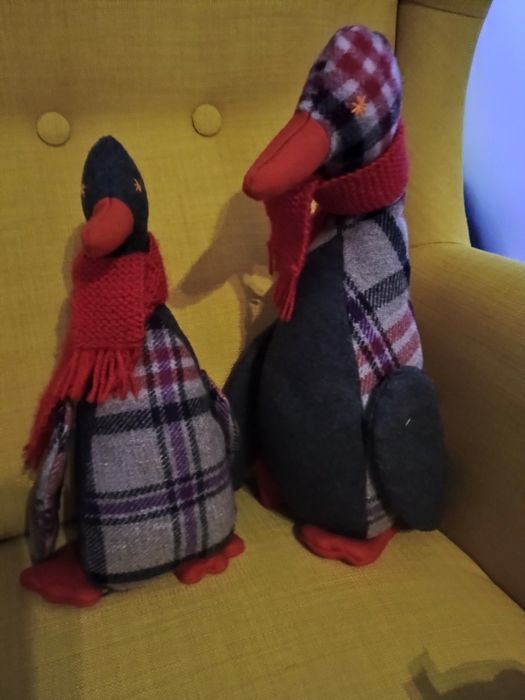 Dwie słodkie kaczuchy pluszaki