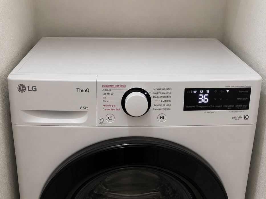 Máquina de lavar LG ThinQ 8,5 kg – Excelente estado