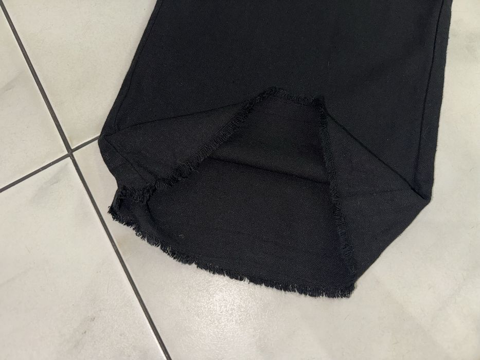 Женские черные льняные широкие брюки штаны Bershka XS (36)