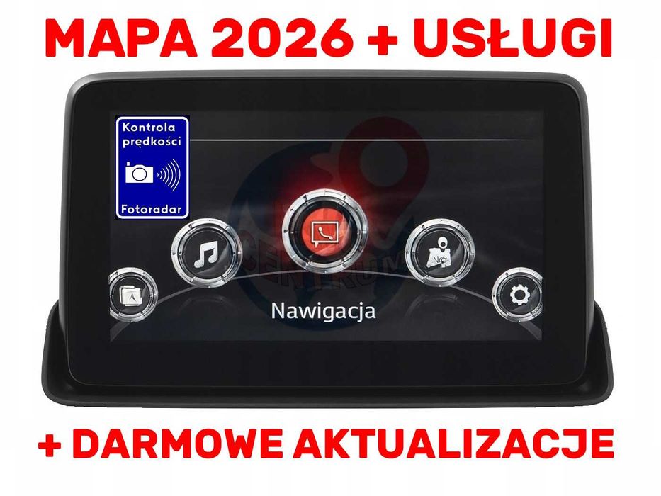 Mazda MZD Connect Mapy 2026/2027 Darmowe aktualizacje map Android Auto CarPlay Konwersja Polski język