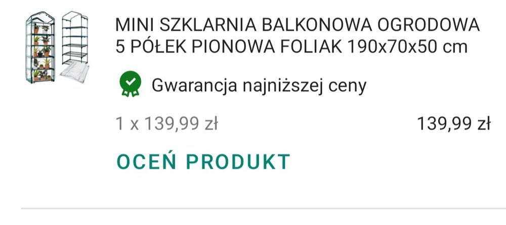Mini szklarnia ogrodowa balkonowa