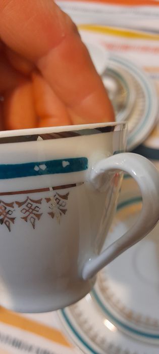 feston vintage  lata 60 ćmielów talerze fliżanki prl porcelana polska