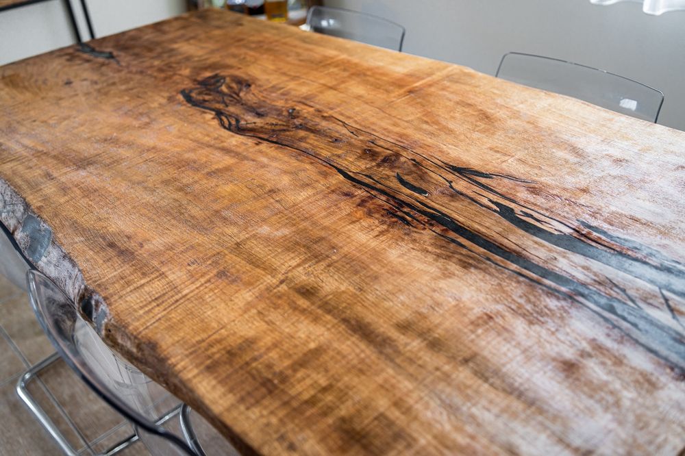 Stół dębowy z jesionu z klonu monolit blat drewniany rustykalny loft