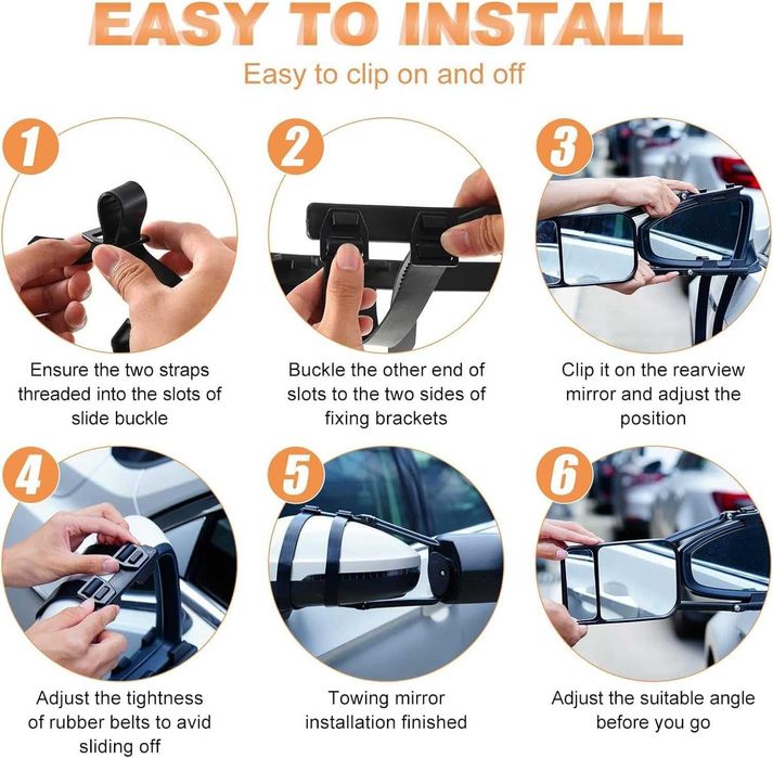 Lusterka dodatkowe do przyczepy kempingowej  holownicze – powystawowe