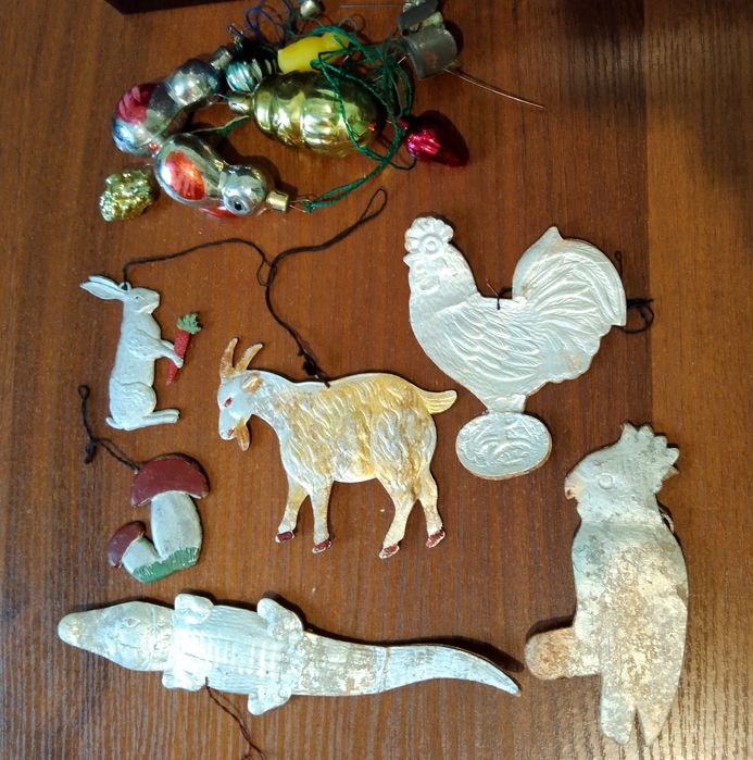 Новорічні ялинкові прикраси картонаж раритет