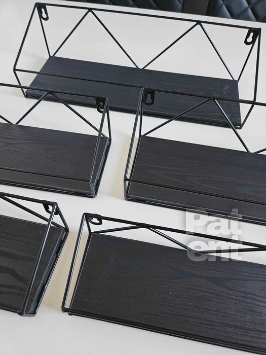 Loftowe kwietnik dekoracja ścienna półki 5 sztuk czarna