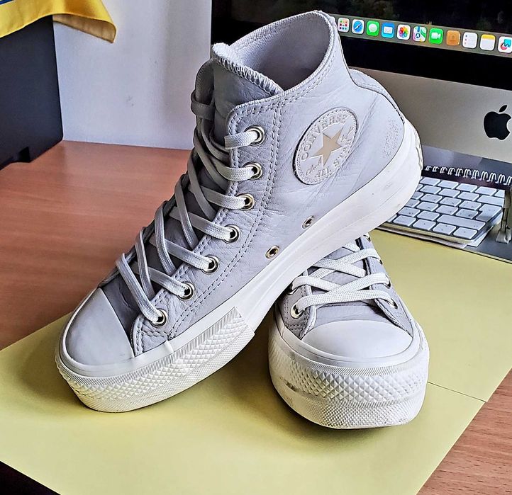 Кеди шкіряні, високі, демісезонні. Converse. Оригінал. Розмір 37-37,5.