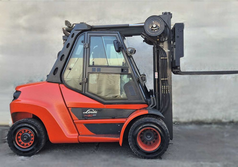 Linde H80D • 2018r • maszt TRIPLEX z wolnym skokiem • DIESEL • pozycjoner wideł + przesuw boczny • niski wózek widłowy , możliwy leasing