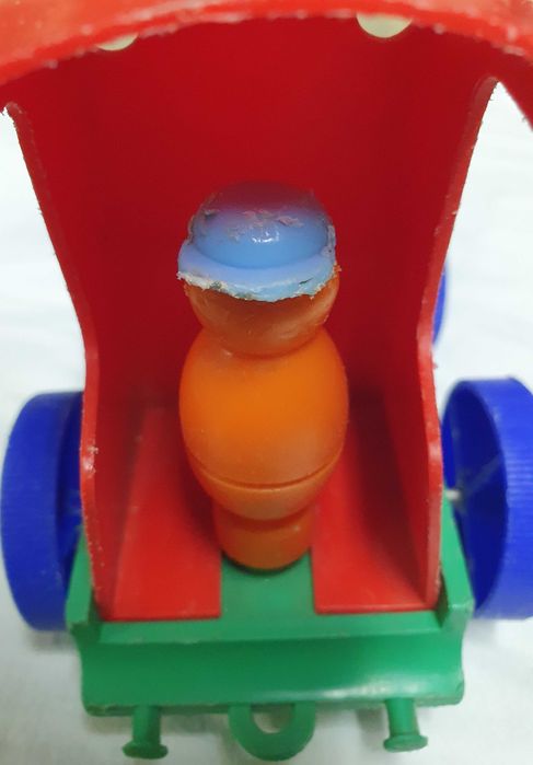 1960 Comboio Nursery Toy, Merit Safe Play, Brinquedo de Berçário RARO!