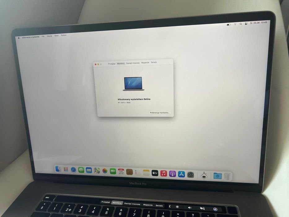 Apple MacBook Pro 16 cali A2141 i7 9gen. 4.5 GHz Turbo 512GB IDEALNY