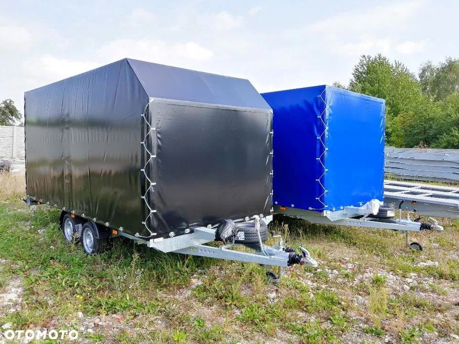 Besttrailers Przyczepa samochodowa WARIOR ze stelażem i plandeką PRODUCENT  Autolaweta WARIOR 4,5x2,1, 2700 kg, Laweta do transportu aut, plandeka