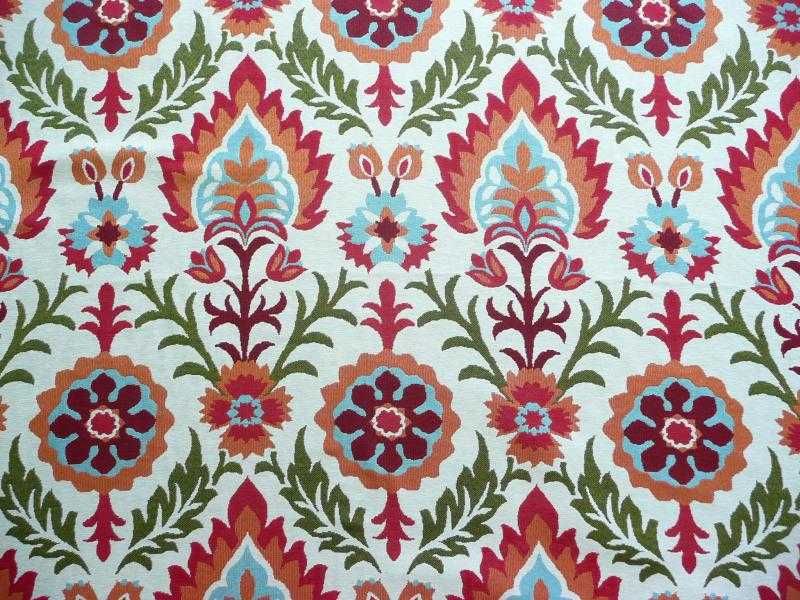 Fotel uszak kolorowy wzorzysty hiszpańska tkanina ,naturalny skład