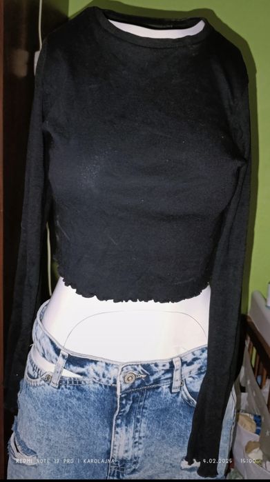 Czarna, krótka bluzeczka Tally Weijly rozmiar L