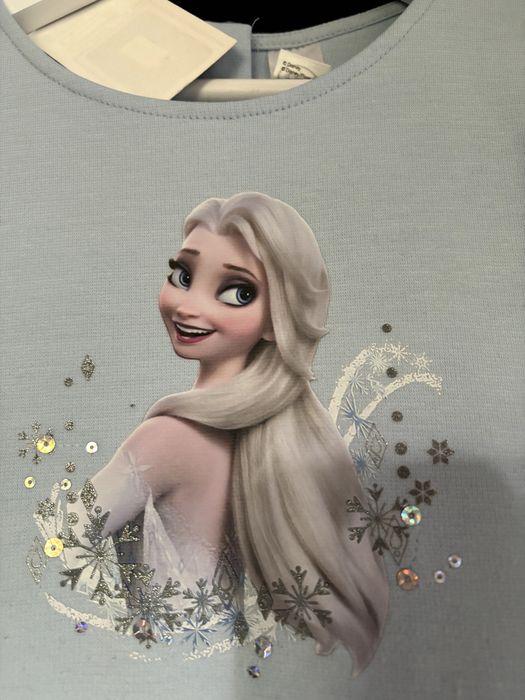 Elza, Elsa, Frozen, Kraina sukienka NOWA rozmiar 110/116 CEKINY