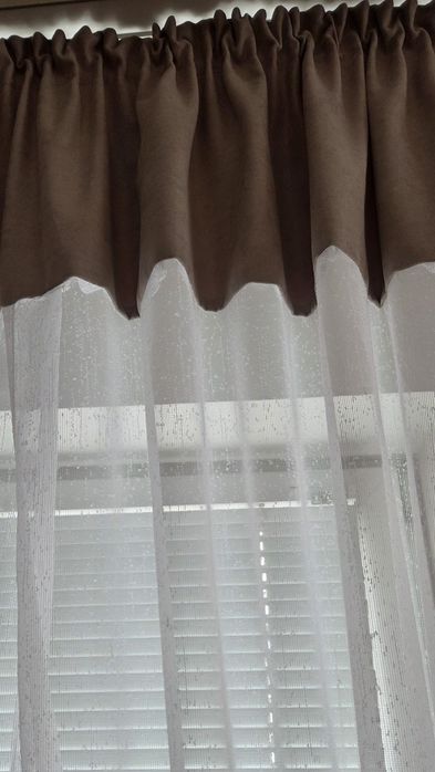 Кухонний тюль білий "Сніжок" 2,4х1,7м для карнизу 1,2-1,5м