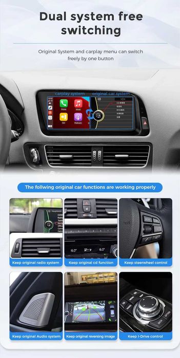 Apple CarPlay Android Auto Linux Radio Multimedialne FM RDS Bluetooth Nawigacja Yanosik AUX Google Maps Audi Q5 8R