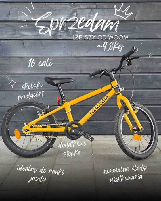 Rowerek Roco Bike 16' lżejszy od Woom