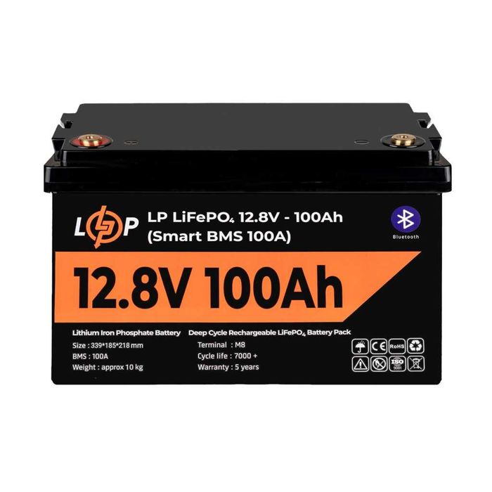 Акумулятор LogicPower LiFePO4 12,8V 100Ah 1280Wh BMS 100A/50А Smart BT