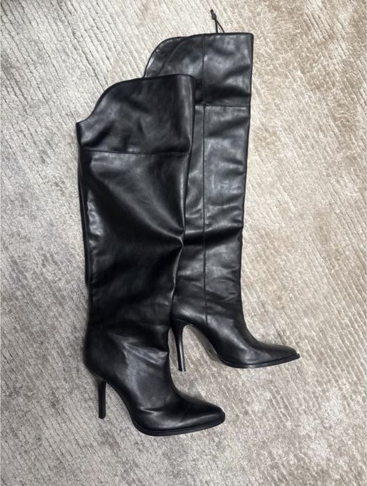 Кожані чоботи ZARA розмір 40-41