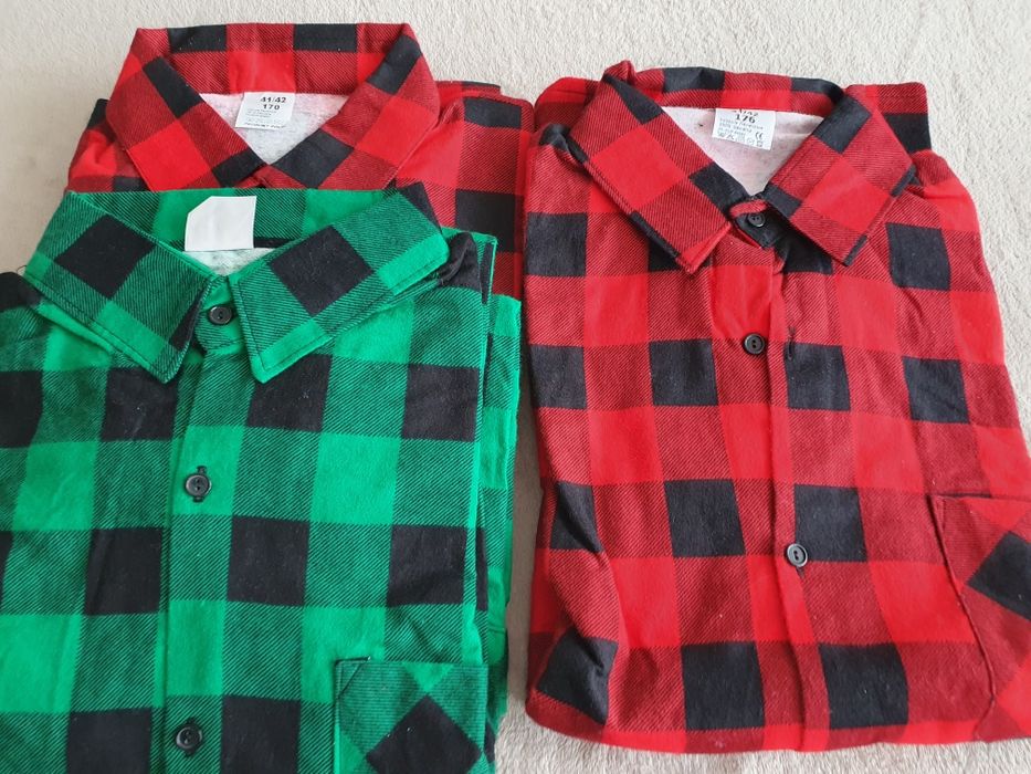 Koszula Flanelowa 170 i 176cm czerwona/zielona