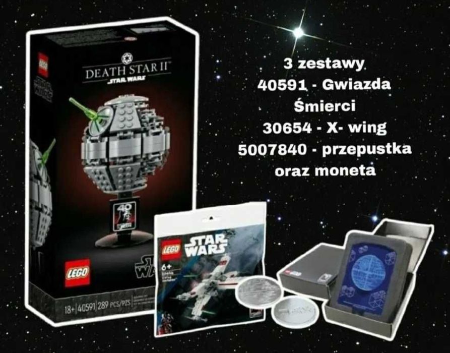 LEGO zestaw  gwiazda śmierci x-wing 75355, 40591, 30654