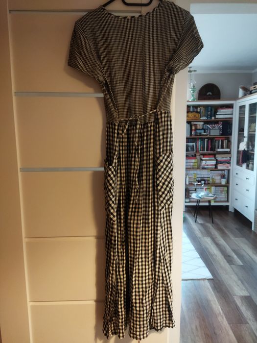 Długa sukienka w kratę, 38/40