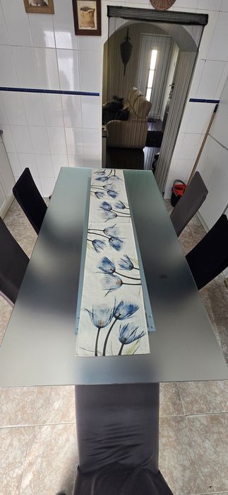 Mesa de Vidro - Altura ajustável