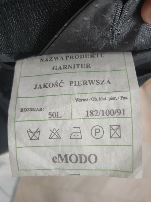 Garnitur męski 182/100 grafitowy