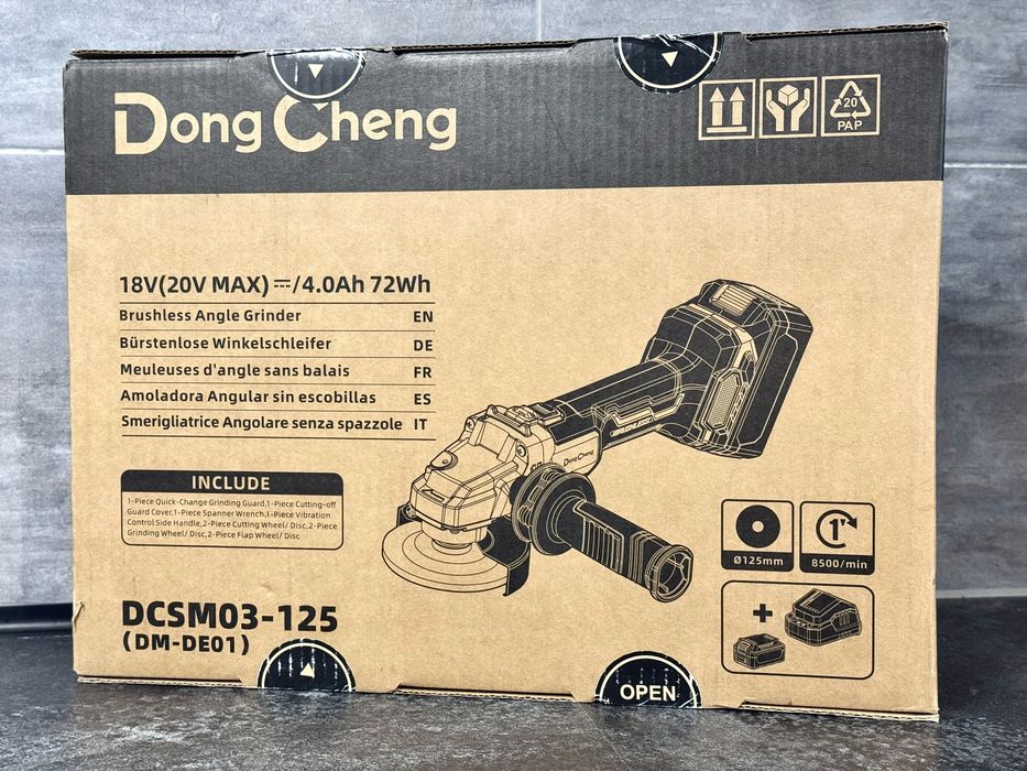 Нова Акумуляторна кутова шліфувальна машина Dong Cheng DCSM03-125 (DM-DE01)