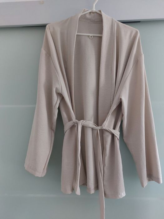 Damskie kimono ze spodniami kremowe
