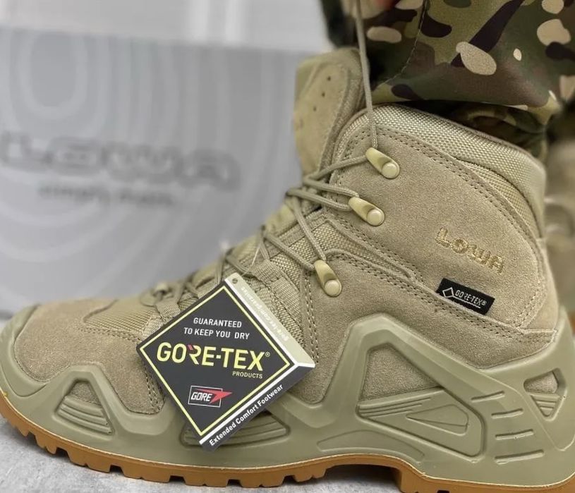 Lowa Zephyr GTX Mid TF Coyote | Тактические ботинки Lowa койот Gore-Tex | Военные берцы трекинговые для ВСУ