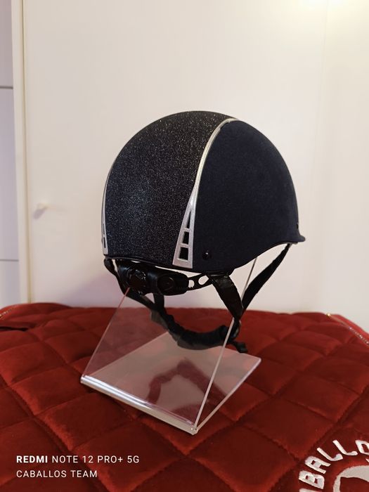 57;58;59Kask jeździecki HKM Graz granatowy brokat