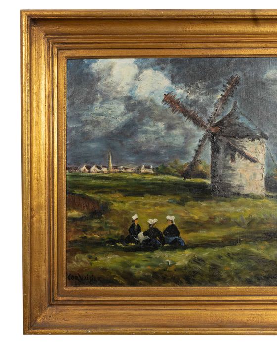 Pintura moinho Barbizon | século XIX