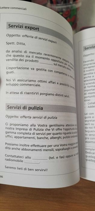 Lettere commerciali, Listy handlowe - gotowce po włosku dla handlowców
