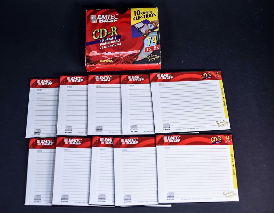 Zestaw Płyt Emptec Basf 10x Clip-Trays CD-R 1x/8x
