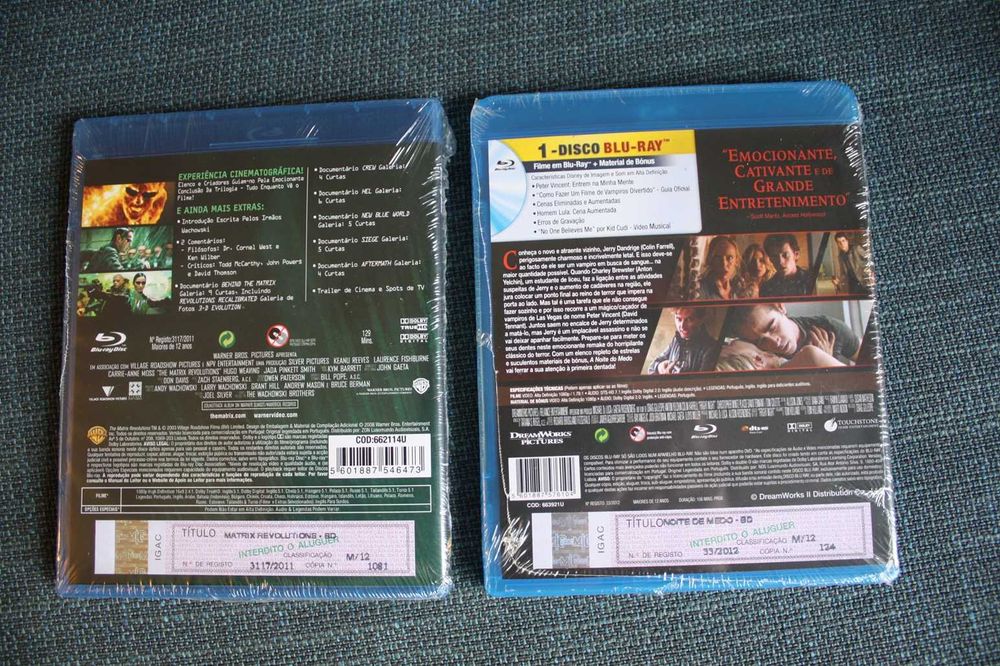 Blu-ray Matrix Revolutions e Noite do Medo - Novos e Selados