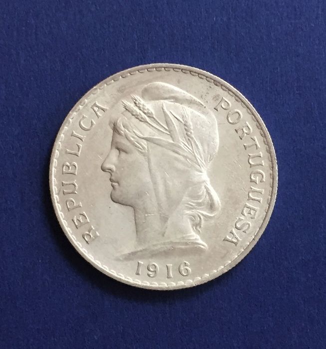 moeda 50 centavos 1916 - prata