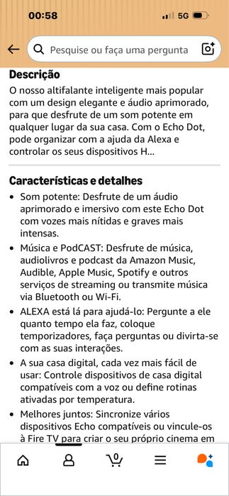 Alexa Echo Dot como novo