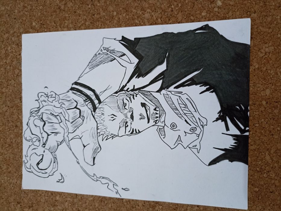 Desenho a lápis do anime Jujutsu kaisen