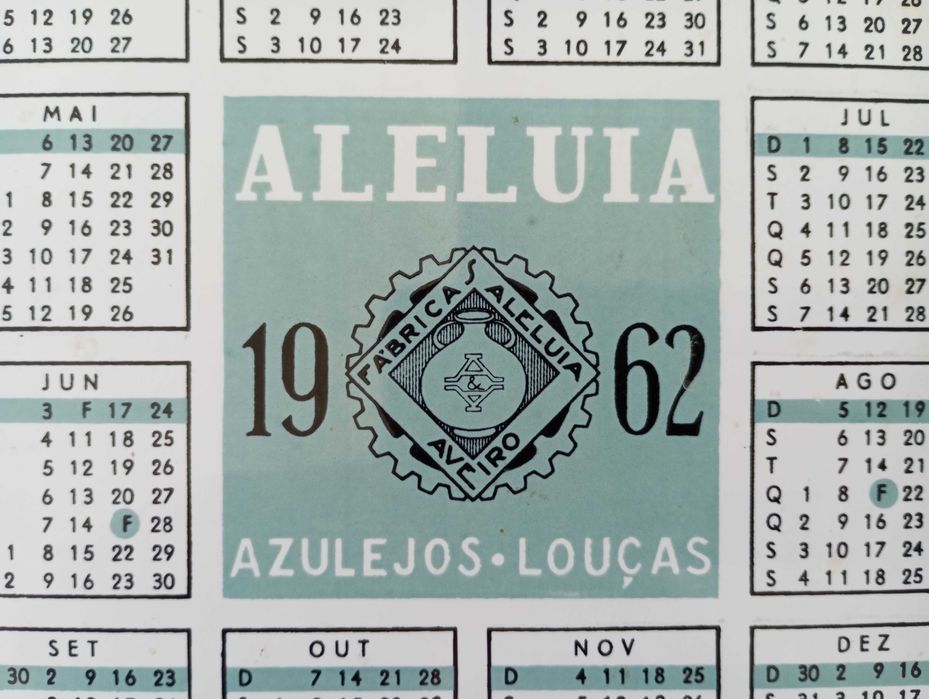 Azulejo Aleluia Calendário 1962