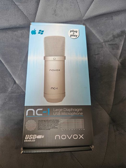 Novox NC-1 Mikorofon pojemnościowy USB + Statyw + filtr. Jak nowy.