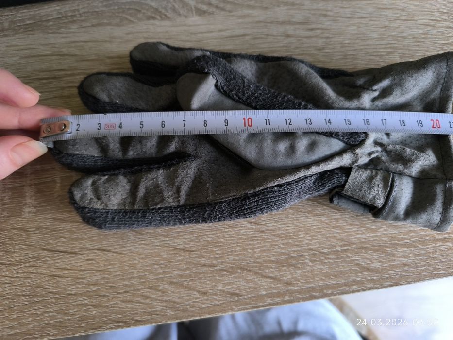 Rękawiczki skórzane materiałowe