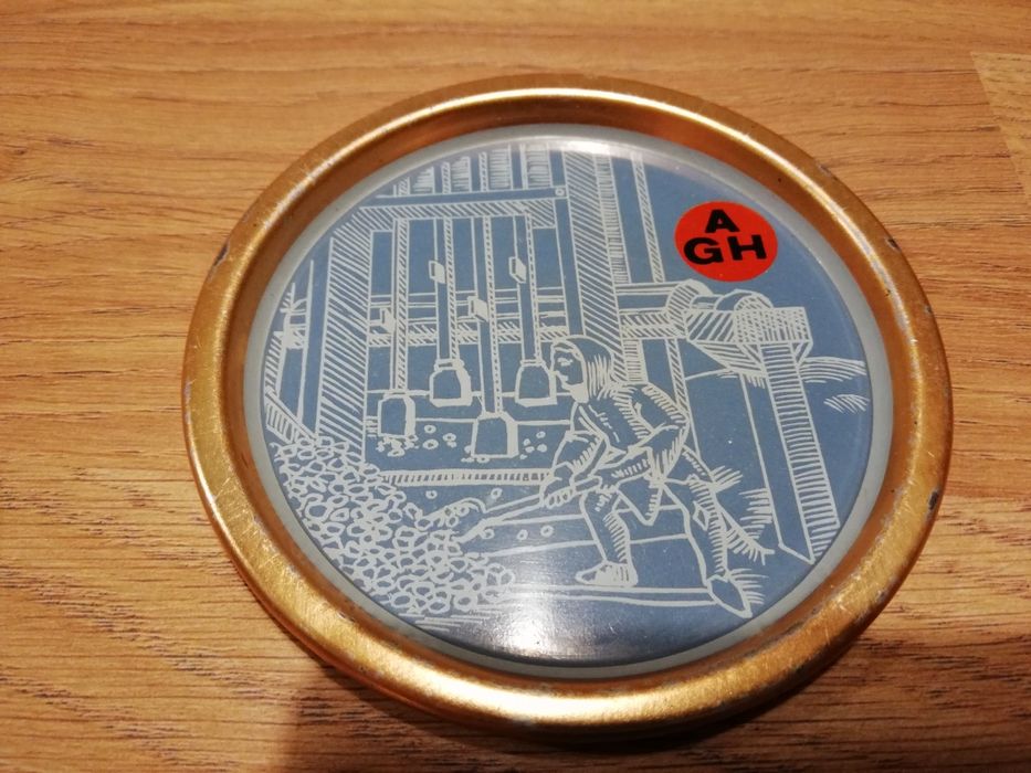 podkładki prl metalowe AGH pod napoje 6szt