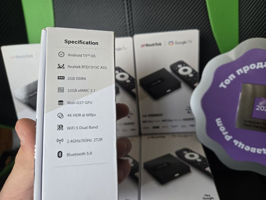 Смарт приставка RockTek GB1 2/32 ГБ, Realtek RTD1315, Netflix 4K