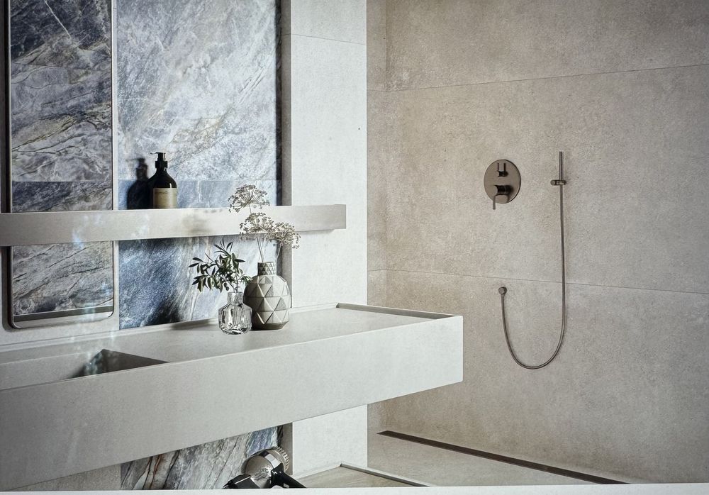 Modern Concrete Ivory Mat 120x280