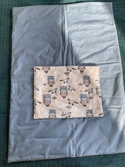 Komplet poscieli bawelnianej dla niemowlaka koldra poduszka