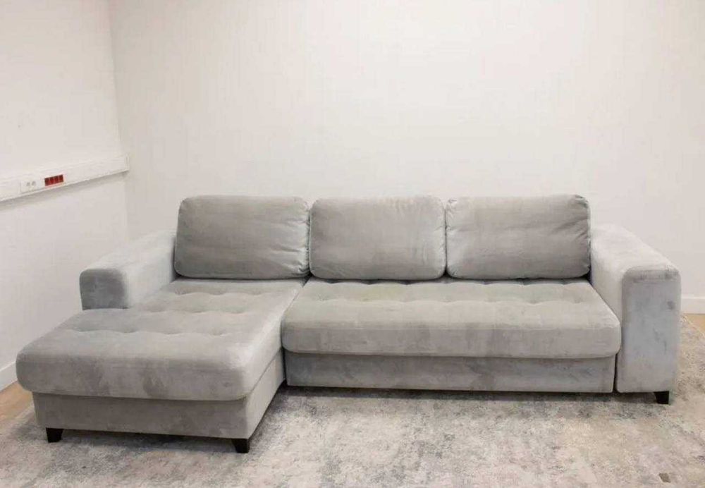 Диван-ліжко vittorio, 274/150 см, велюр сірий