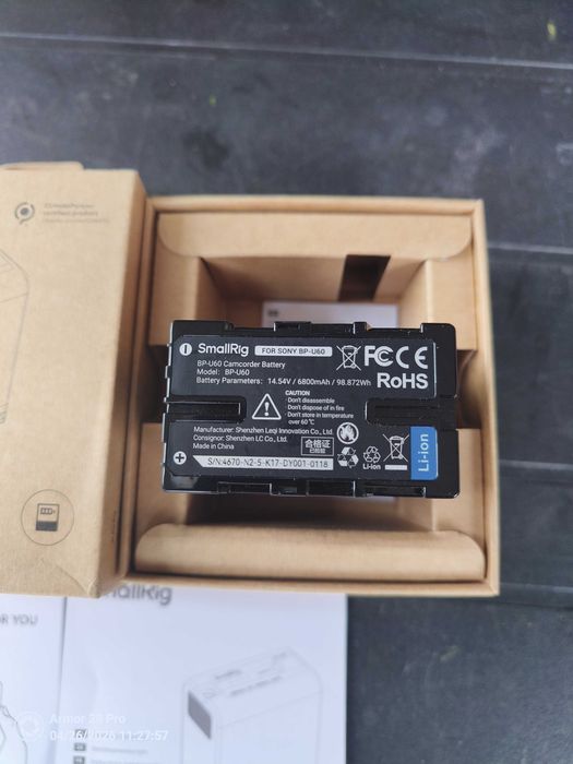 акумулятор для відеокамери SmallRig BP-U60 Camcorder Battery (модель 4670).  Ємність: 6800 мА·год / 99 Вт·год