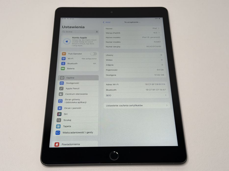 iPad 9. gen. (A2602) - 64GB - faktura VAT 23%
