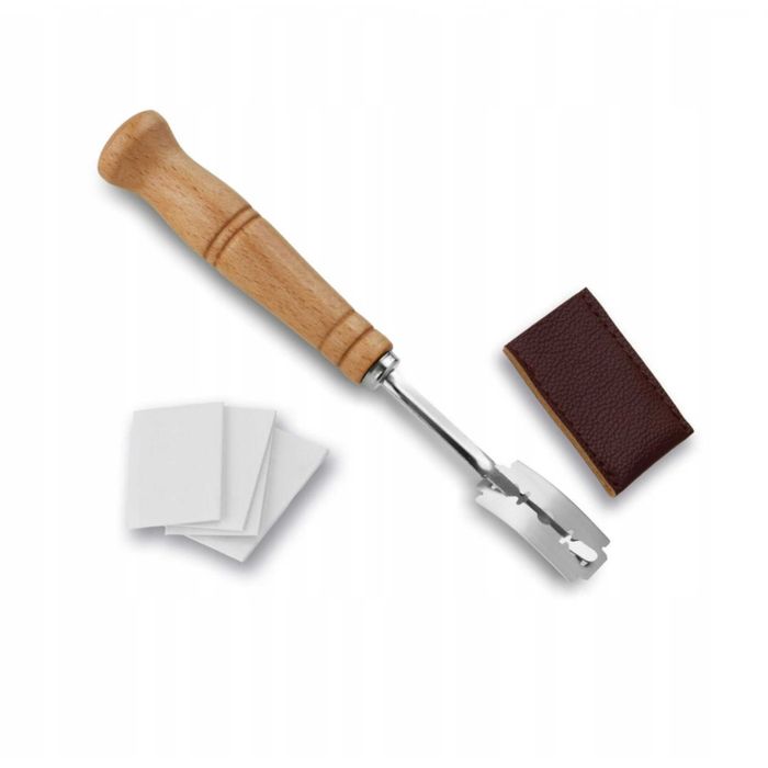 NOŻYK ŻYLETKOWY do nacinania chleba 5szt żyletek 19cm